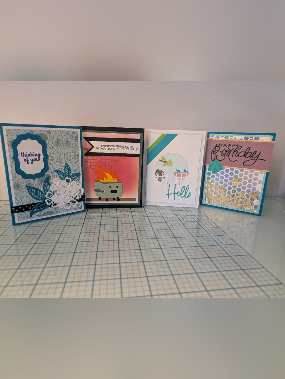 Set Of Handmade Greeting Cards With Minor Imperfections